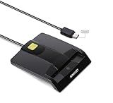 SAICOO Type C Smart Card Reader DOD Military USB-C Common Access CAC Card Reader, Compatible with Windows (32/64bit) XP/Vista/ 7/8/10, Mac OS X