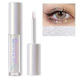 Erinde Liquid Glitter Eyeshadow Eyeliner, Korean Makeup Bling Under Eye Shadow, Shimmer Metallic, Lightweight Waterproof Long Wearing, Loose Glue for Sparkly Crystals Eye Makeup, Colorful Sequins