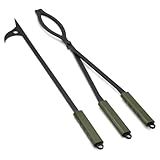 Stanbroil 28" Firewood Tongs and Fire Poker Set, Large Campfire Tongs Tool Set for Fireplace and Camping Fire Pit Wood Stove Indoor & Outdoor Use