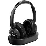 ROSIDA Wireless Headphones for TV Watching, Wireless Headphones for Seniors with Transmitter Charging Base, Bluetooth Headsets for TV, No Audio Delay, Gift for The Seniors or Parents, Black
