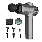 YANRAN Deep Tissue Massage Gun Portable, Percussion Massage Gun with 7 Levels & 6 Massage Heads, Electric Massager for Muscles Pain Relief, Gifts for Men Women Athletes for Sports and Relaxation