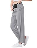 Deyeek Break Away Pants for Women Hip Replacement After Surgery Post Hip Surgery Pants for Women After Surgery Snaps Light Grey