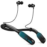 Lecefty Neckband Bluetooth Headphones, 200H Extra Long Playtime Wireless Stereo Neckband Earbuds with Microphone, Waterproof Balanced Armature Drivers in Ear Headset for Sports/Workout (Cyan Green)