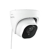 REOLINK Security Camera Outdoor, IP PoE Dome Surveillance Camera, Smart Human/Vehicle Detection, Work with Smart Home, 100ft 5MP HD IR Night Vision, Up to 512GB microSD Card, RLC-520A