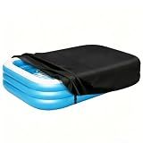 Rectangle Inflatable Pool Cover, Fits 120" L x 72" W Blow Up Pool Cover with Elastic Edge and 2 Buckle Straps, Thickened Waterproof Oxford Inflatable Pool Cover for Above Ground Pool 10'x 6'