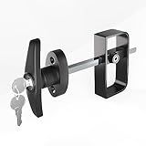 JZVXX Shed Lock, 5-1/2" Steam with 2 Keys, Shed Door Latch, Door Lock Latch, Shed Door Hardware- Black