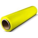 18"x 1500 FT Roll - 80 Gauge Thick + Hybrid Technology, 4 Pack. Stretch Moving & Packing Wrap. Industrial Strength, Plastic Pallet Shrink Film Ideal for Furniture, Boxes, Pallets… (Yellow)