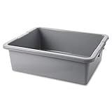 Rubbermaid Commercial Products Standard Bus/Utility Box, 7-Gallon, Gray, Heavy Duty Plastic Restaurant Wash Basin/Dish Washing Tub for Kitchen Organization/Storage