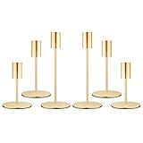 zeochyni Set of 6 French Gold Taper Candle Holders Candlestick Holders, Decor Candle Stick Candle Holder for Table or Mantel Centerpiece, Wedding, Dinning, Party Home Decor