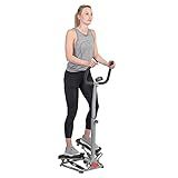 Sunny Health & Fitness Grey 250 lbs. Max Weight Twist Stair Stepper Machine with Handlebar – SF-S020027