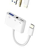 Zoyuzan 3 in 1 USB Adapter - Lightning Connector, Supports USB Camera, Card Reader, Headphones, and Bidirectional File Transfer