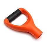 MroMax Shovel D Grip Handle, 1-1/4" Inner Diameter 32mm PVC Spade Snow Shovel Replacement Handle Garden Accessories for Digging Raking Tool Curved Orange
