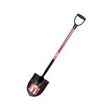 Bully Tools 32510 14-Gauge Round Point Shovel with Fiberglass Handle (D-Grip)