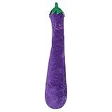 ZippyPaws Jigglerz - Zippy Paws Dog Toy for Large and Small Dogs, Squeaky Plush Tug Toy with No Stuffing, Squeaky Veggie Themed Interactive Dog Toys with Crinkle Head and Tail, Eggplant