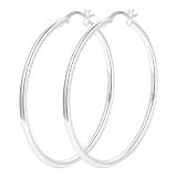 925 Sterling Silver Hoop Earrings Lightweight Large Thin Hoops Earring