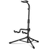 CAHAYA Guitar Stand Floor - Folding Universal Guitar Holder for Acoustic Electric Guitars Bass Guitar Adjust Height from 30.7 to 37 In Folding Tripod Guitar Stands with Neck Holder