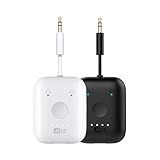 MEE audio Connect Air (2 PACK) in-Flight Bluetooth Wireless Audio Transmitter Adapter for up to 2 AirPods/Other Headphones; Works with All 3.5mm Aux Jacks on Airplanes, Gym, TVs, & Gaming, Black&White