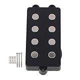 BQLZR Noiseless Good Balance 4 String Bass Pickup with 4 Color-Coded Conductors,Respond Well to Both Tonal and Volume Input