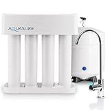 Aquasure Premier Pro 4-Stage 100 GPD RO Reverse Osmosis Under Sink Filtration System | Removes 99% of Contaminants | Leak-Proof, Quick Change Filters, with Tank & LED Indicator Drinking Water Faucet