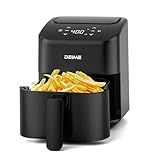 DEIME Air Fryer, Small Digital 2.8 Qt Airfryer Space Saving Compact, Bake, Reheat, Roasts for Quick Easy Meals, Mini Compact & Quiet, Nonstick & Dishwasher Safe Basket (Black)
