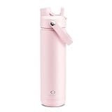 ENCOOL Insulated Water Bottle with Straw Stainless Steel Water Bottle, Leak-Proof, BPA-Free, Double Wall Vacuum Keeps Cold for 24 Hours for Sports, Travel, School (26 oz, Cotton Candy)