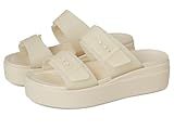 Crocs Women's Brooklyn Buckle Low Wedge Sandstone 8 Medium