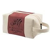 Bridesmaid Gifts, Single, Personalized Toiletry Bag for Women, 3 Designs & 4 Colors, Custom w/Name, Title, Date, Bridesmaid Proposal Gifts, Bridal Shower Gift, Bachalorette Party Favors, D2 - BURGUNDY