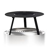 FEBTECH - 30" Fire Pit Heat Deflector for 27" Firepit - Stainless Steel Smokeless Fire Pit Heat Deflector with Lifting Handle - Smokeless Firepit Accessories