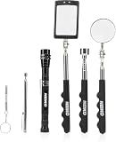 NEIKO 20736A (6) Piece Set, Magnetic Tool & Telescoping Mirror Set, Adjustable Telescoping Magnetic Pickup Tool, Flashlight 15lb Retriever Tool, 360 Swivel, Magnet Mirror, Magnetic Tools for Mechanic