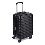 Amazon Basics 21" Hardside Carry-On Luggage, Hardshell Suitcase With Wheels, Expandable For Up to 25% More Space, With Scratch-Resistant Surface, Four Multi-directional Wheels, Black