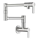 KRAUS Oletto Pot Filler Faucet with Retractable Arm, Wall Mount Kitchen Faucet, Pot Filler for Stove in Spot-Free Brushed Brass, KPF-5001SFS