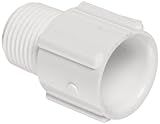 Spears 436 Series PVC Pipe Fitting, Adapter, Schedule 40, White, 6" NPT Male x Socket