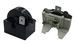 1Pcs QP2-4R7 Starter Relay，1 Pin Refrigerator Starter Relay QP2-4R7 and 6750C-0005P Overload Protector fits Most Mini Fridges and Coolers Replacement Parts ﻿
