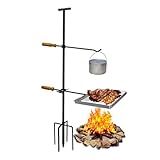 WTVIDAS Campfire Grill Grate Portable Fire Pit Grill with Steel Grate Campfire Cooking Equipment for Open Fire BBQ Camping