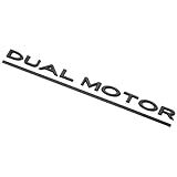 KEIVIWO Dual Motor Emblem Sticker for Tesla Model 3 Model Y, ABS Underline Badge Letters Sticker for Car Rear Trunk Compatible with Tesla Model 3/Y/S/X Decals Decorative Accessories (Glossy Black)