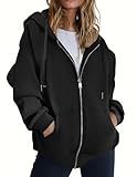Zeagoo Hoodies Hoodie Sweatshirt Women Hoodies 2025 Fleece Jacket Women Oversized Sweatshirt Hoodies Black