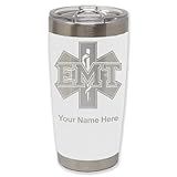LaserGram 20oz Vacuum Insulated Tumbler Mug, EMT Emergency Medical Technician, Personalized Engraving Included (White)