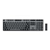 Satechi SM3 Mechanical Keyboard for Mac and Windows, 108 Keys Full Size with White LED Backlit, Wired and Bluetooth for Mac and Windows - Dark Gray/Gray