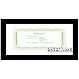 JCJMY 5x10 Business License Frame Black for 3.5x8 Standard Business License with Mat or 5 x 10 Picture without Mat, 5x10 Frame with Shatter Resistant Plexiglass for Wall Hanging or Tabletop, Black