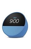 Amazon Echo Spot (newest model), Great for nightstands, offices and kitchens, Smart alarm clock with Alexa+ Early Access, Ocean Blue