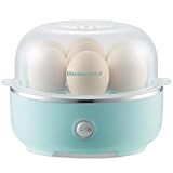 Elite Gourmet EGC115M Easy Egg Cooker Electric 7-Egg Capacity, Soft, Medium, Hard-Boiled Egg Cooker with Auto Shut-Off, Measuring Cup Included, BPA Free, Retro Mint