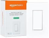 Amazon Basics Smart Light Switch, Single Pole, Works with Alexa Only, Voice Control, Schedule, 2.4 GHz Wi-Fi, No Hub Required, Easy to Install, White