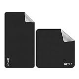 Bilymate 3in1 Anti Slip Silicone dots Multi-Functional Microfiber Cloth Mouse Pad, Portable & Washable Keyboard Cover for Laptop and Screen Microfiber Cleaning Cloth 2pcs one Set black