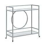 Sauder International Lux Bar Cart, Silver Finish