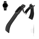 MMBAY Rubber 20MM Watch Bands Replacement Fit for Rolex Submariner Ghost Daytona Yachtmaster Deployment Buckle Silicone Strap Wirstband for Men and Women Waterproof Bracelet Watch accessories(Black