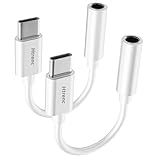 USB C to 3.5mm Headphone Jack Adapter for iPhone17/ iPhone 16/16 Pro/15/15 Pro/Pro Max/Plus, Type C Aux Audio Dongle Cable Cord Compatible with iPad, Samsung Galaxy S23/S23/S22/S21, MacBook（2 Pack）