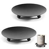2-Pack Black Iron Candle Holders & Plates – 4.3" Elegant Stand for Taper, LED, Wax Candles, Incense, Weddings, Dining & Decor