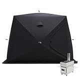 Albott 8.2’ x 8.2’ x 6.7’ Outdoor Sauna Tent, Portable Wood Burning with Stove, 4-6 Person Steam for Dry Sauna, Oxford Cloth & Carbon Steel Stove with Stone, Grey