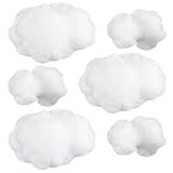 Jetec 6 Pieces Artificial Cloud Props Imitation 3D Cloud Shape Hanging Decorations Room DIY Decorative Hanging Ornament for Wedding Party Stage Show Decor (Small and Medium Size)