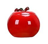 Mozacona Ceramic Apple Shape Container Sugar Bowl Candy Dish Food Storage Jar with Lid